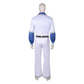 Band ABBA Benny Anderson Retro 70s White Jumpsuit Outfits Cosplay Costume Halloween Carnival Suit